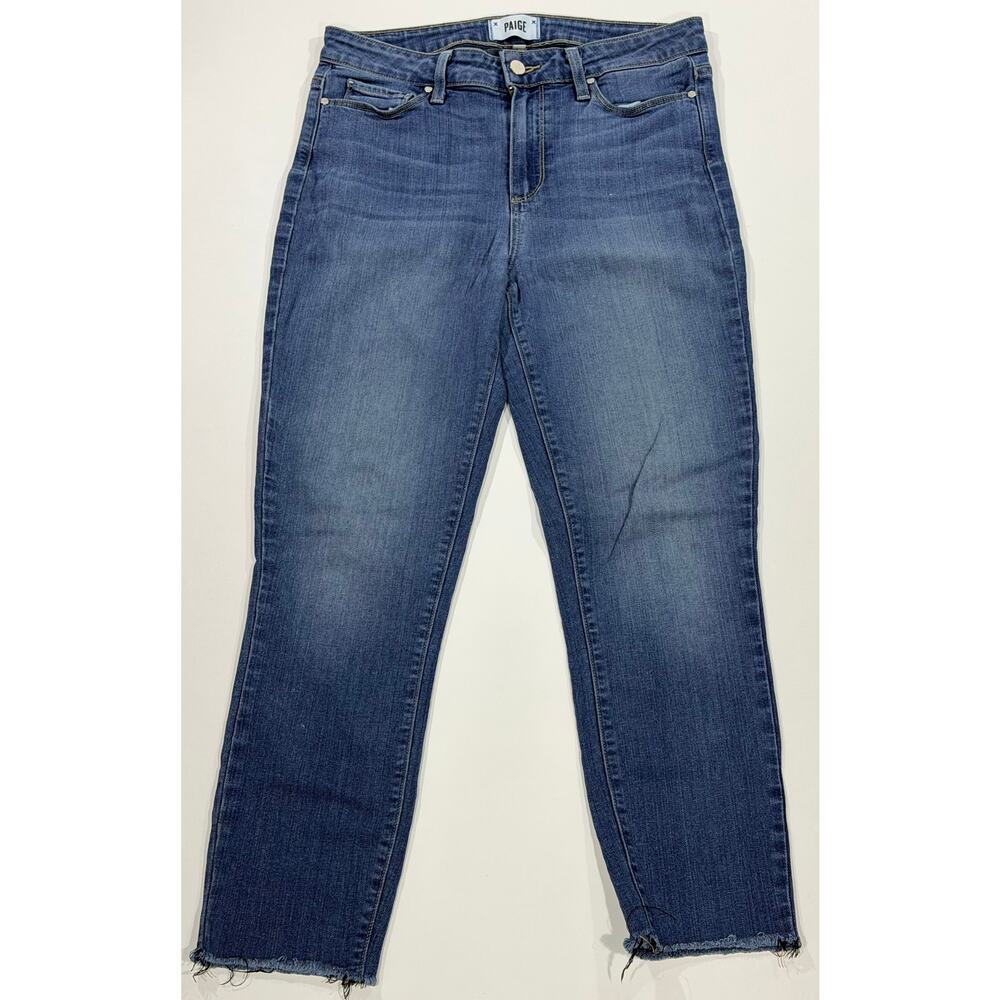 Paige‎ Women's Size 29 Hoxton Crop High Rise Skinny Jeans Medium Wash Raw Hem